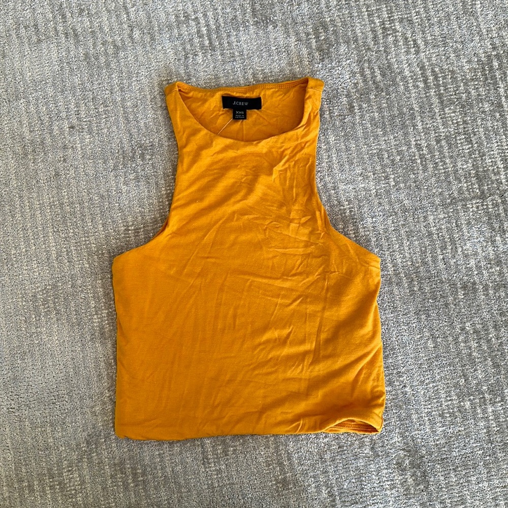 Jcrew NWOT marigold Hugh neck cropped top XXS